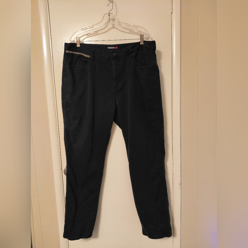 QUICKSILVER Mens Black Jeans 40x31 Reinforced Hems Excellent Used Condition
